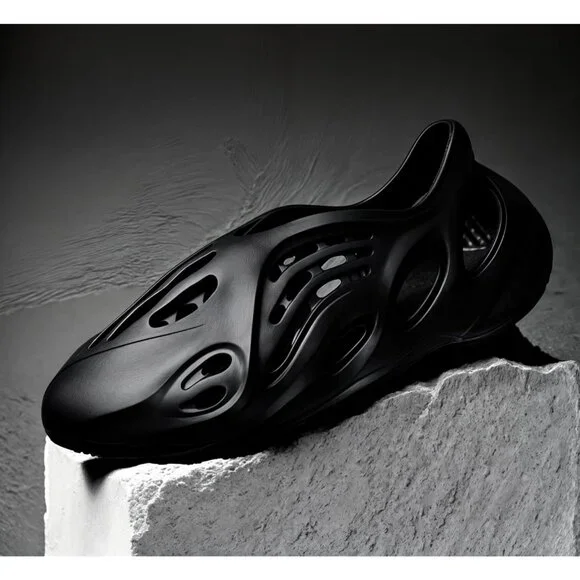 Men's Black Foam Runner Non Slip Cloud Slides Lightweight Sandal Shoes